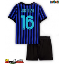 Camisa de Futebol Inter Milan Davide Frattesi #16 Equipamento Principal Infantil 2025-26 Manga Curta (+ Calças curtas)